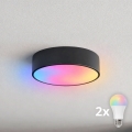 BRILAGI - LED RGBW dimmbare Deckenleuchte CLARE 2xE27/12W/230V 2700–6500K Ø 30 cm schwarz