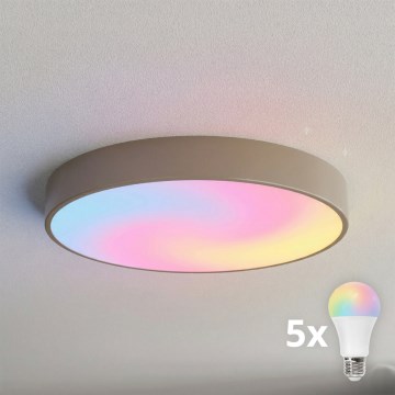 BRILAGI - LED RGBW dimmbare Deckenleuchte CLARE 5xE27/12W/230V 2700-6500K Durchmesser 60 cm beige
