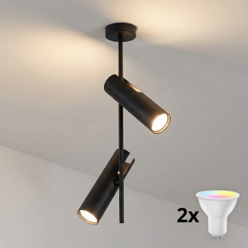 BRILAGI - LED RGBW dimmbare Deckenleuchte mit Stange BRANCH 2xGU10/6,5W/230V 2700–6500K schwarz