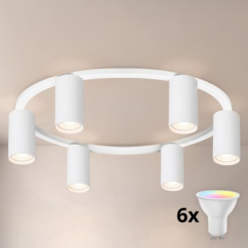 BRILAGI - LED RGBW dimmbare Deckenleuchte SELE 6xGU10/6,5W/230V 2700-6500K weiß + Fernbedienung