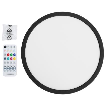 Brilagi - LED RGBW dimmbare Deckenleuchte VIBE LED/24W/230V 3000-6500K Ø 29 cm schwarz + Fernbedienung