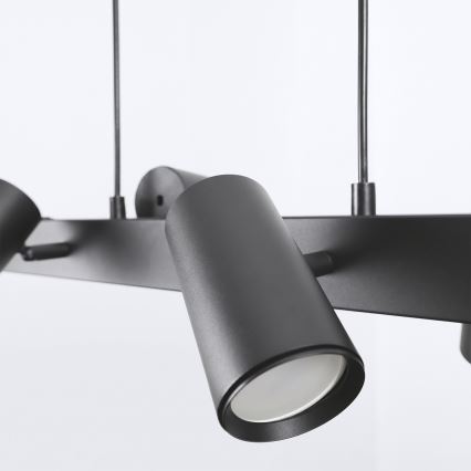 BRILAGI - LED RGBW dimmbare Pendelleuchte an Seil SELE 6xGU10/6,5W/230V 2700-6500K schwarz + Fernbedienung