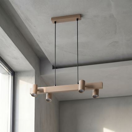 BRILAGI - LED RGBW, dimmbarer Pendelleuchter mit Seilaufhängung SELE 4xGU10/6,5W/230V 2700-6500K beige