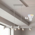 BRILAGI - LED RGBW dimmbare Pendelleuchte an Kabel SELE 6xGU10/6,5W/230V 2700-6500K weiß + Fernbedienung