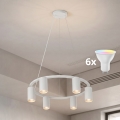 BRILAGI - LED RGBW dimmbare Pendelleuchte an Kabel SELE 6xGU10/6,5W/230V 2700-6500K weiß + Fernbedienung