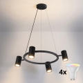 BRILAGI - LED RGBW dimmbare Pendelleuchte an Seil SELE 4xGU10/6,5W/230V 2700-6500K schwarz