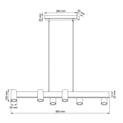 BRILAGI - LED RGBW dimmbare Pendelleuchte an Kabel SELE 6xGU10/6,5W/230V 2700-6500K weiß + Fernbedienung