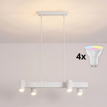 BRILAGI - LED RGBW dimmbare Pendelleuchte SELE 4xGU10/6,5W/230V 2700-6500K weiß