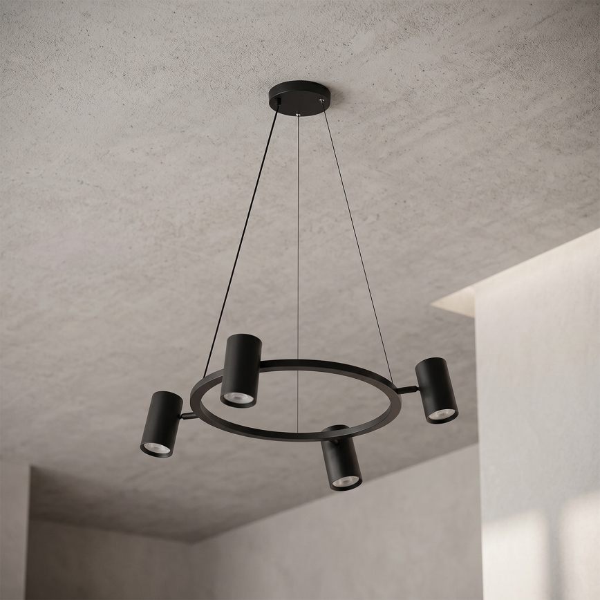 BRILAGI - LED RGBW dimmbare Pendelleuchte an Seil SELE 4xGU10/6,5W/230V 2700-6500K schwarz