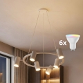 BRILAGI - LED RGBW dimmbare Seil-Pendelleuchte SELE 6xGU10/6,5W/230V 2700-6500K weiß + Fernbedienung