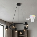 BRILAGI - LED RGBW, dimmbare seilabhängige Hängeleuchte SELE 6xGU10/6,5W/230V 2700-6500K schwarz + Fernbedienung