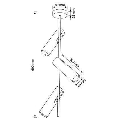 BRILAGI - LED RGBW dimmbare Stangenleuchte BRANCH 3xGU10/6,5W/230V 2700-6500K schwarz
