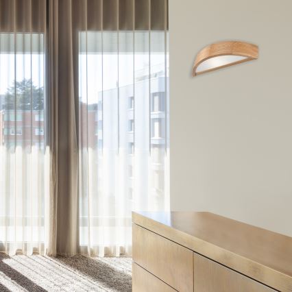 Brilagi - LED RGBW dimmbare Wandleuchte CARVALHO 1xE27/9W/230V 2700-6500K Wi-Fi Eiche