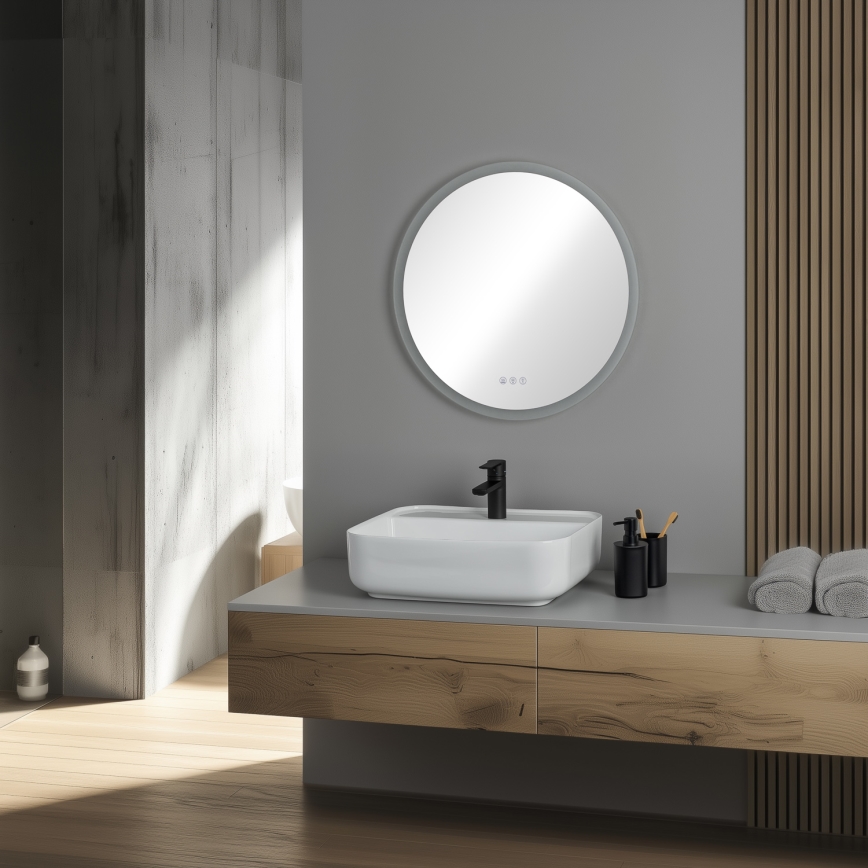 Brilagi - LED RGBW beheizter Badezimmerspiegel CLARA PRO LED/18,5W/230V Ø 60 cm IP44 CRI 90 dimmbar + CCT