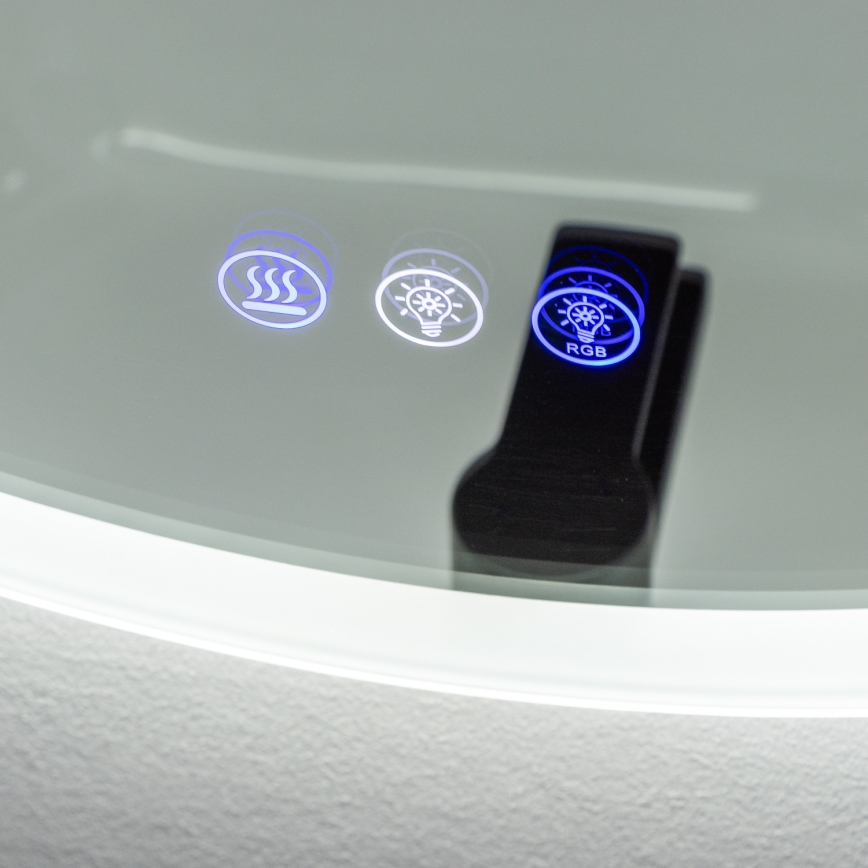 Brilagi - LED RGBW beheizter Badezimmerspiegel CLARA PRO LED/18,5W/230V Ø 60 cm IP44 CRI 90 dimmbar + CCT