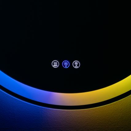 Brilagi - LED RGBW beheizter Badezimmerspiegel AVA PRO LED/18W/230V Ø 60 cm IP44 CRI 90 dimmbar + CCT