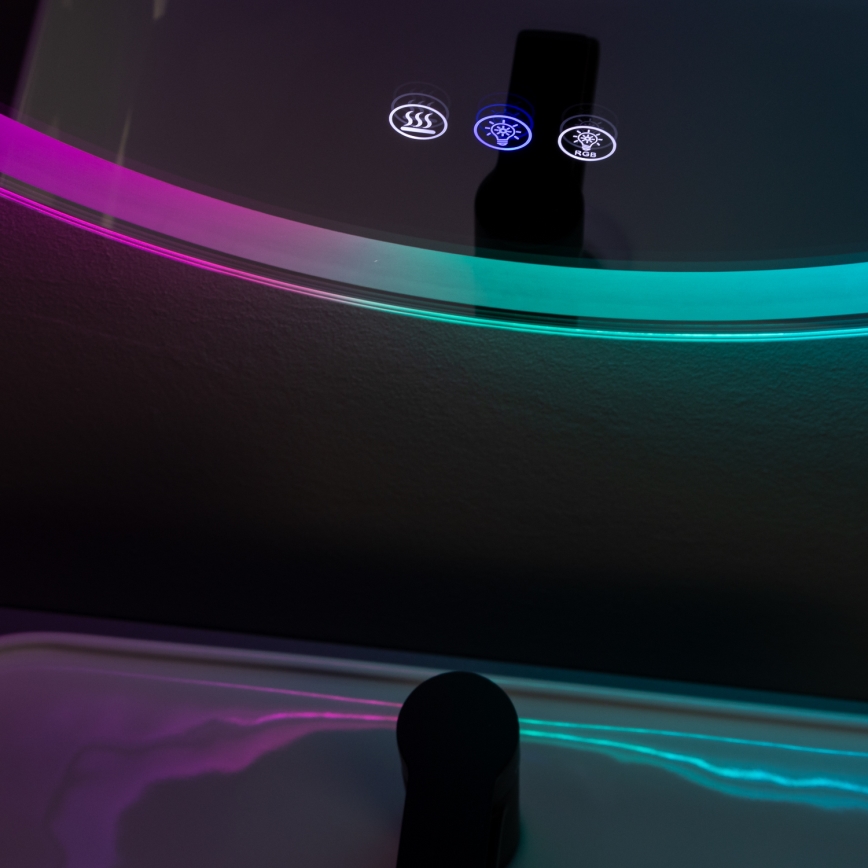 Brilagi - LED RGBW beheizter Badezimmerspiegel AVA PRO LED/18W/230V Ø 60 cm IP44 CRI 90 dimmbar + CCT