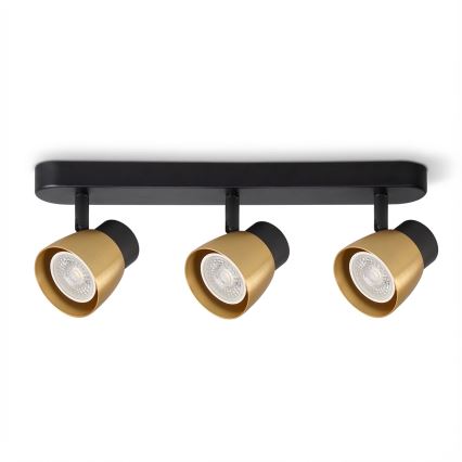 Brilagi - LED RGBW dimmbarer Deckenspot NUGGET 3xGU10/6W/230V schwarz/gold