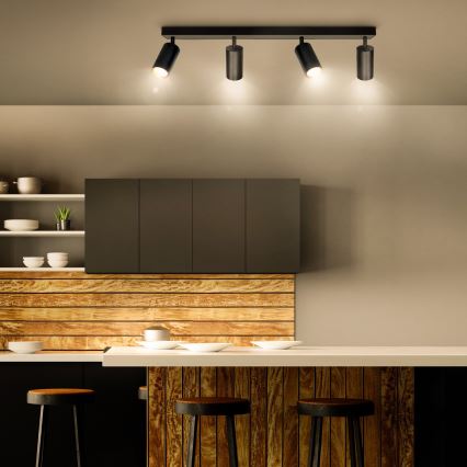 Brilagi - LED RGBW dimmbarer Spot SELE 4xGU10/6W/230V 3000K schwarz/gold + Fernbedienung