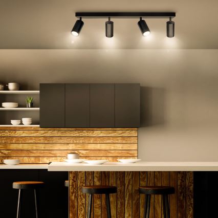 Brilagi - LED RGBW dimmbarer Einbaustrahler SELE 4xGU10/6W/230V 3000K schwarz + Fernbedienung