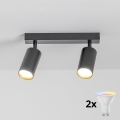 Brilagi - LED RGBW Dimmbarer Einbauspot SELE 2xGU10/6W/230V 3000K schwarz/gold + Fernbedienung