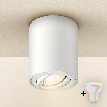 Brilagi - LED RGBW dimmbarer Einbaustrahler MIA 1x GU10/4,8W/230V 3000K 100x80 mm weiß + Fernbedienung