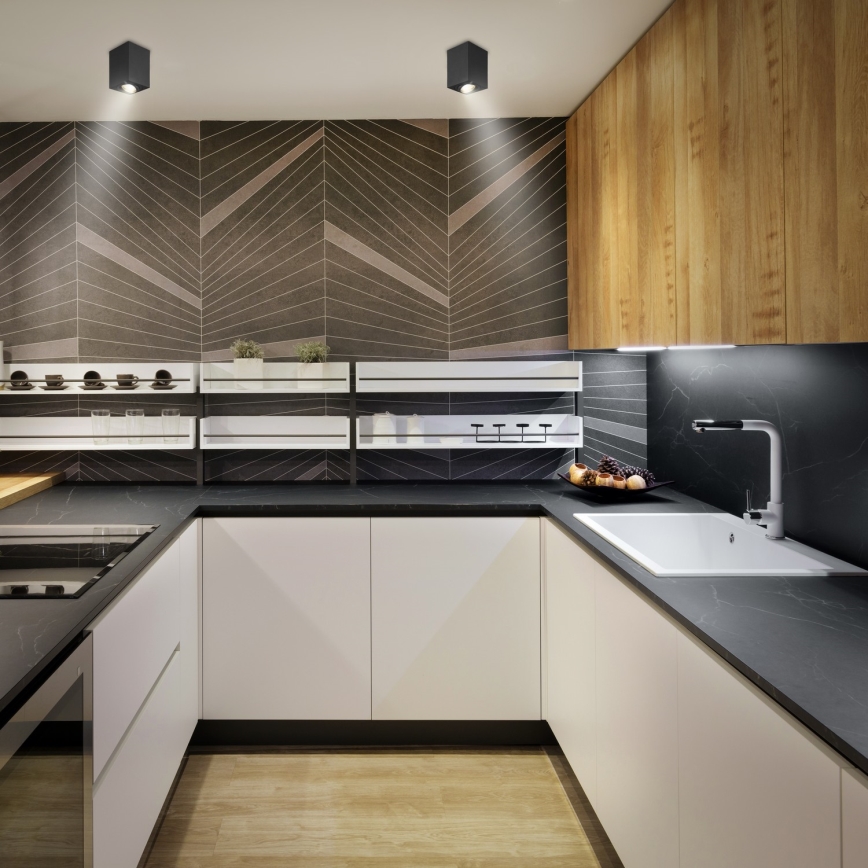 Brilagi - LED RGBW dimmbarer Einbaustrahler MIA 1xGU10/6W/230V 3000K 100x80 mm schwarz + Fernbedienung