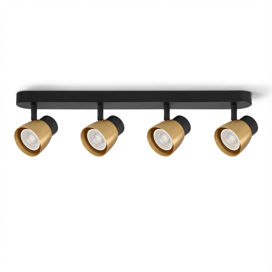 Brilagi - LED RGBW dimmbarer Einbaustrahler NUGGET 4xGU10/4,8W/230V 3000K schwarz/gold + Fernbedienung