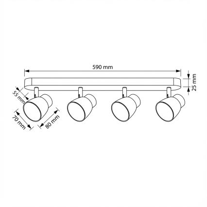 Brilagi - LED RGBW dimmbarer Einbaustrahler NUGGET 4xGU10/4,8W/230V 3000K schwarz/gold + Fernbedienung