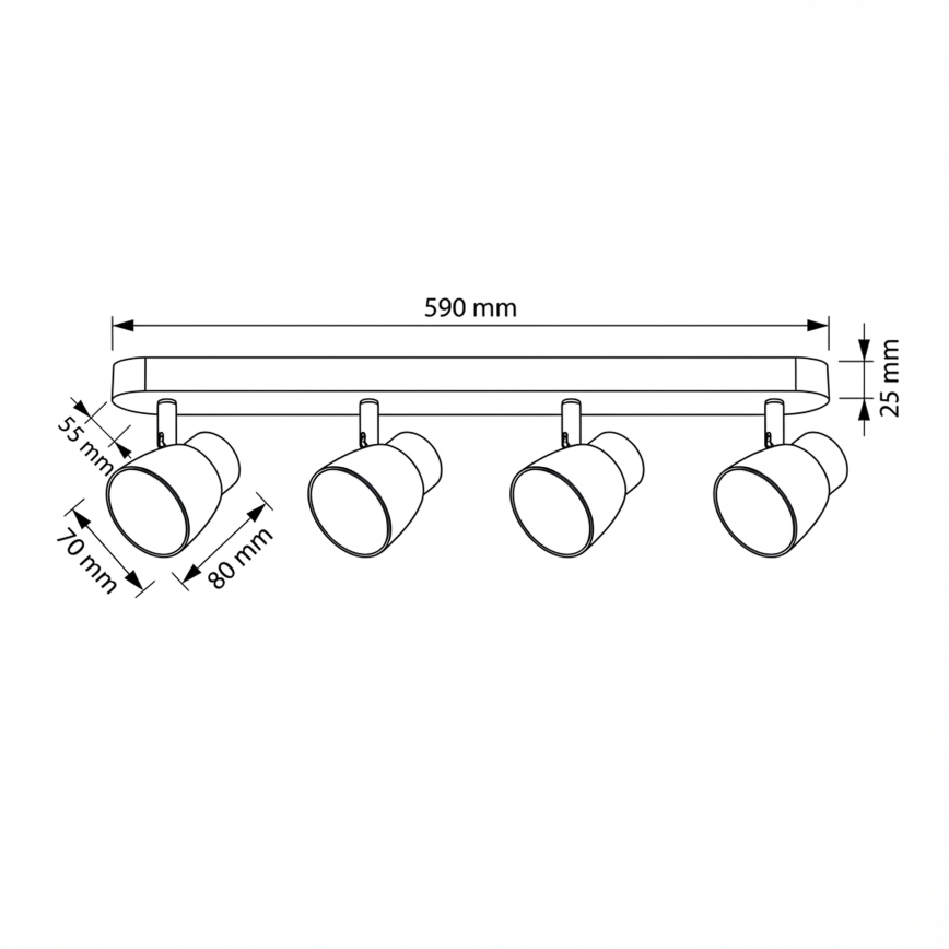 Brilagi - LED RGBW dimmbarer Einbaustrahler NUGGET 4xGU10/4,8W/230V 3000K schwarz/gold + Fernbedienung