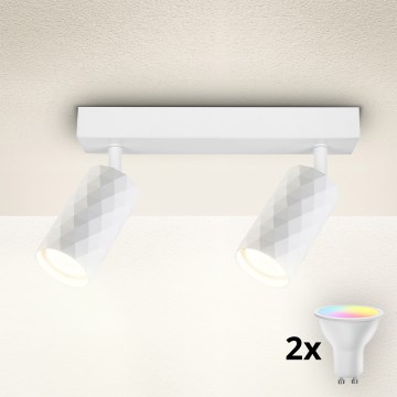 Brilagi - LED RGBW dimmbarer Einbaustrahler SELE DIAMANT 2x GU10/6W/230V 3000K weiß + Fernbedienung