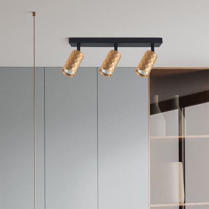 Brilagi - LED RGBW dimmbarer Einbaustrahler SELE DIAMANT 3xGU10/4,8W/230V 3000K gold + Fernbedienung