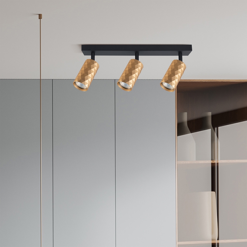 Brilagi - LED RGBW dimmbarer Einbaustrahler SELE DIAMANT 3xGU10/4,8W/230V 3000K gold + Fernbedienung