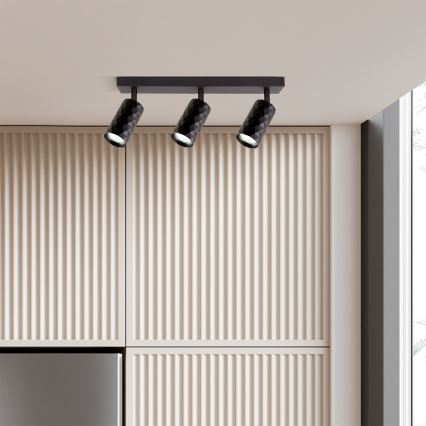 Brilagi - LED RGBW dimmbarer Einbaustrahler SELE DIAMANT 3x GU10/6W/230V 3000K schwarz + Fernbedienung