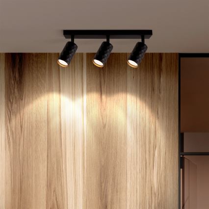 Brilagi - LED RGBW dimmbarer Einbaustrahler SELE DIAMANT 3x GU10/6W/230V 3000K schwarz + Fernbedienung