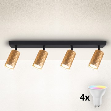 Brilagi - LED RGBW dimmbarer Einbaustrahler SELE DIAMANT 4xGU10/6,5W/230V 2700-6500K Wi-Fi gold