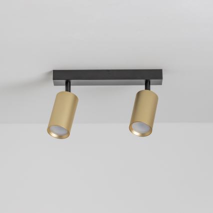 Brilagi - Dimmbarer LED RGBW-Einbaustrahler SELE GOLDEN 2xGU10/4,8W/230V 3000K schwarz/gold + Fernbedienung
