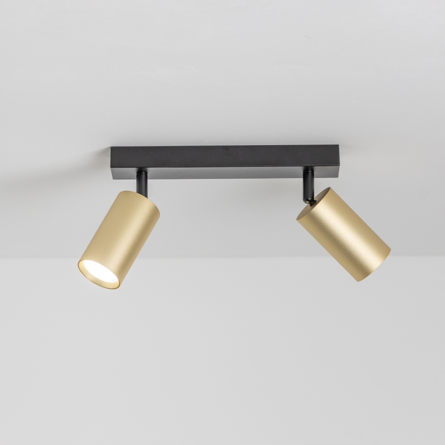 Brilagi - Dimmbarer LED RGBW-Einbaustrahler SELE GOLDEN 2xGU10/4,8W/230V 3000K schwarz/gold + Fernbedienung