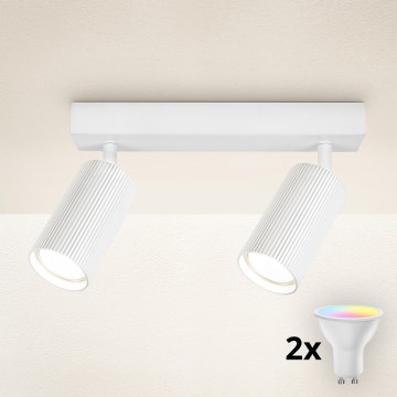 Brilagi - LED RGBW dimmbarer Einbaustrahler SELE MODERN 2xGU10/4,8W/230V 3000K weiß + Fernbedienung
