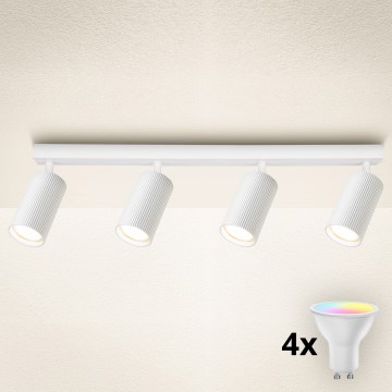 Brilagi - LED RGBW dimmbarer Einbaustrahler SELE MODERN 4xGU10/6W/230V 3000K Weiß + Fernbedienung