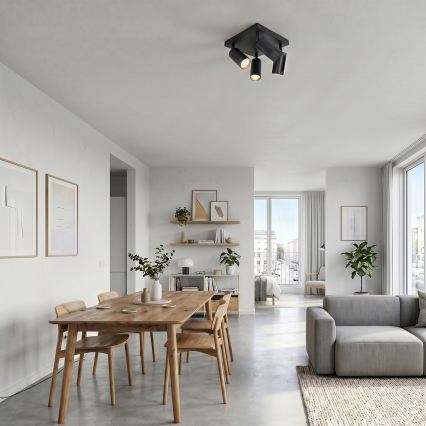 BRILAGI - LED RGBW dimmbarer Einbaustrahler SELE SQUARE 4xGU10/6,5W/230V 2700-6500K schwarz/gold