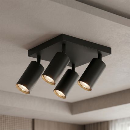 BRILAGI - LED RGBW dimmbarer Einbaustrahler SELE SQUARE 4xGU10/6,5W/230V 2700-6500K schwarz/gold