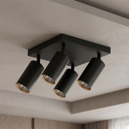 BRILAGI - LED RGBW dimmbarer Einbaustrahler SELE SQUARE 4xGU10/6,5W/230V 2700-6500K schwarz/gold