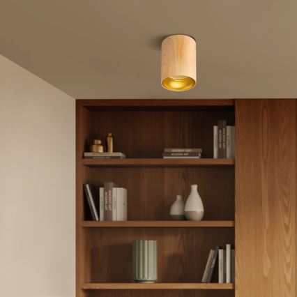 Brilagi - LED RGBW dimmbarer Deckenspot TRINE 1xGU10/6W/230V 3000K Eichen-Dekor + Fernbedienung