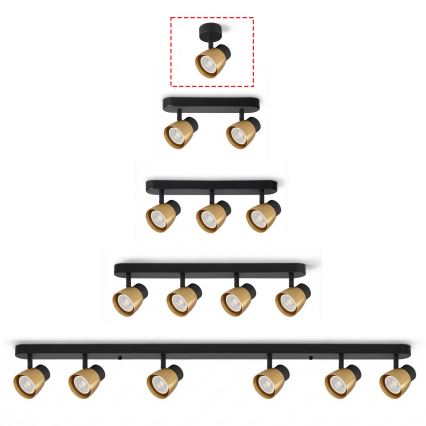 Brilagi - LED RGBW dimmbarer Spot NUGGET 1xGU10/4,8W/230V schwarz/gold