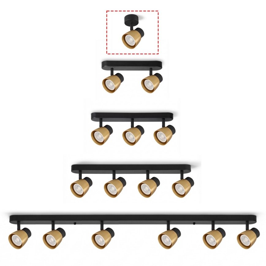 Brilagi - LED RGBW dimmbarer Spot NUGGET 1xGU10/6W/230V schwarz/gold