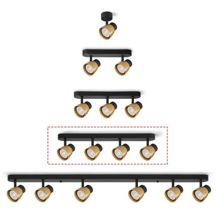 Brilagi - dimmbarer LED RGBW-Spot NUGGET 4xGU10/6W/230V 2700-6500K Wi-Fi schwarz/gold