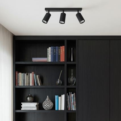 Brilagi - Dimmbarer LED RGBW-Einbaustrahler SELE MODERN 3x GU10/6W/230V 3000K schwarz + Fernbedienung