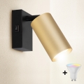 Brilagi - LED RGBW dimmbarer Wand-Spot SELE 1xGU10/6W/230V 3000K schwarz/gold + Fernbedienung