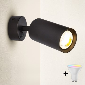 Brilagi - LED RGBW dimmbarer Wandspot SELE 1xGU10/4,8W/230V 3000K schwarz + Fernbedienung